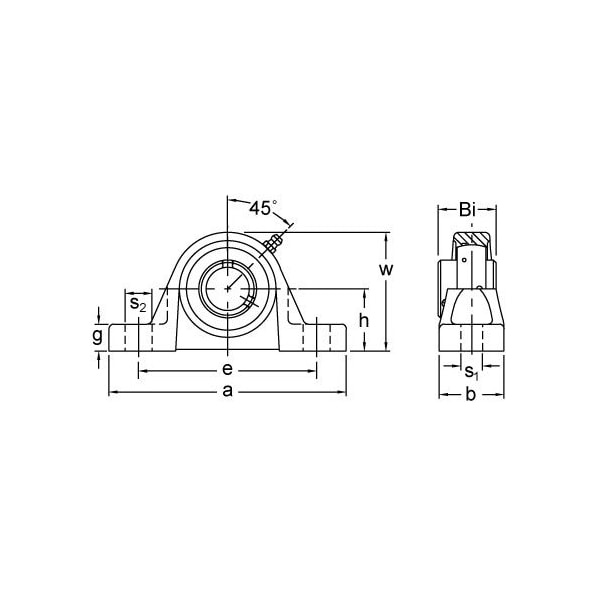 SINGLE ROW BALL BEARING, 70MM MEDIUM SET SCREW PILLOW BLOCK